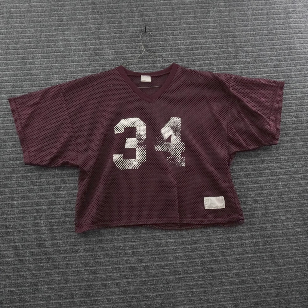 Vintage 90s Football Jersey Adult Large Maroon Distressed 34